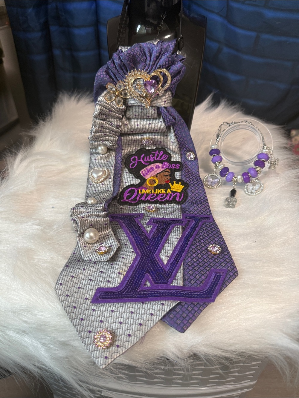 Purple & Grey Junk Tie